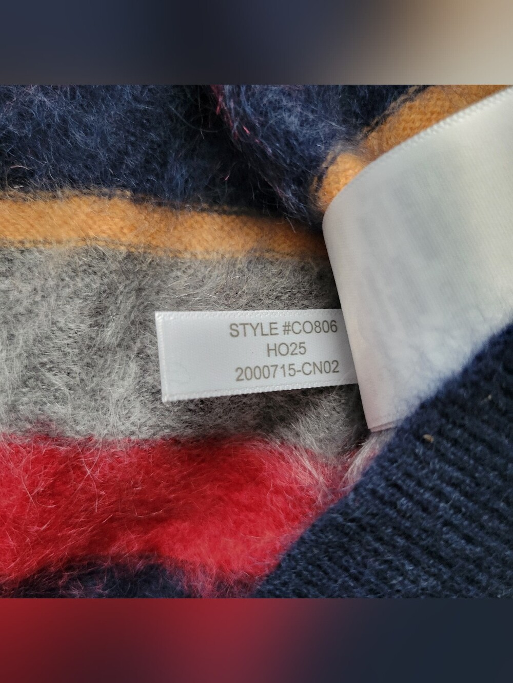 J. Crew Brushed Cashmere Relaxed Crewneck Sweater Vintage Stripe Striped Large - Picture 7 of 8